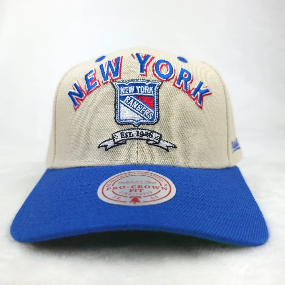 NY Rangers Mitchell & Ness NHL Pro Fit Snapback Hat Cap 4X Champions Cream NWT